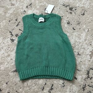 Green Sleeveless Knit Sweater